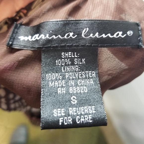 Y2k Vtg Marina Luna Fairy Coquette silk ruffle watercolor sleeveless top - Picture 8 of 8